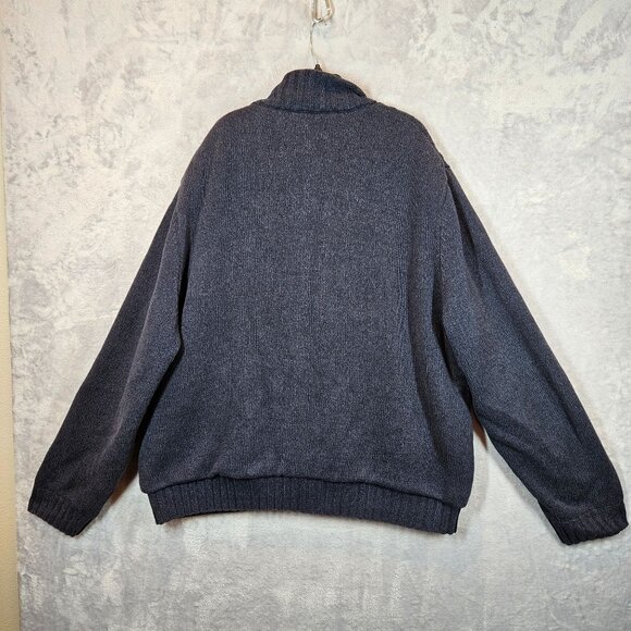 Boston Traders Mens XXL Cable Knit Full Zip Cardigan Faux Sherpa Lining gorpcore - Picture 2 of 12